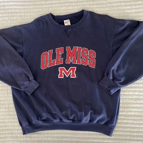 Soffe Other - Men's  Navy Ole Miss Rebels Campus Fleece Pullover Sweatshirt